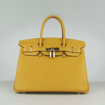 Hermes Birkin 30Cm Togo Leather Handbags Yellow Gold
